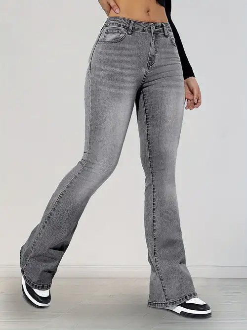 Jeans Grises Mujer - Temu