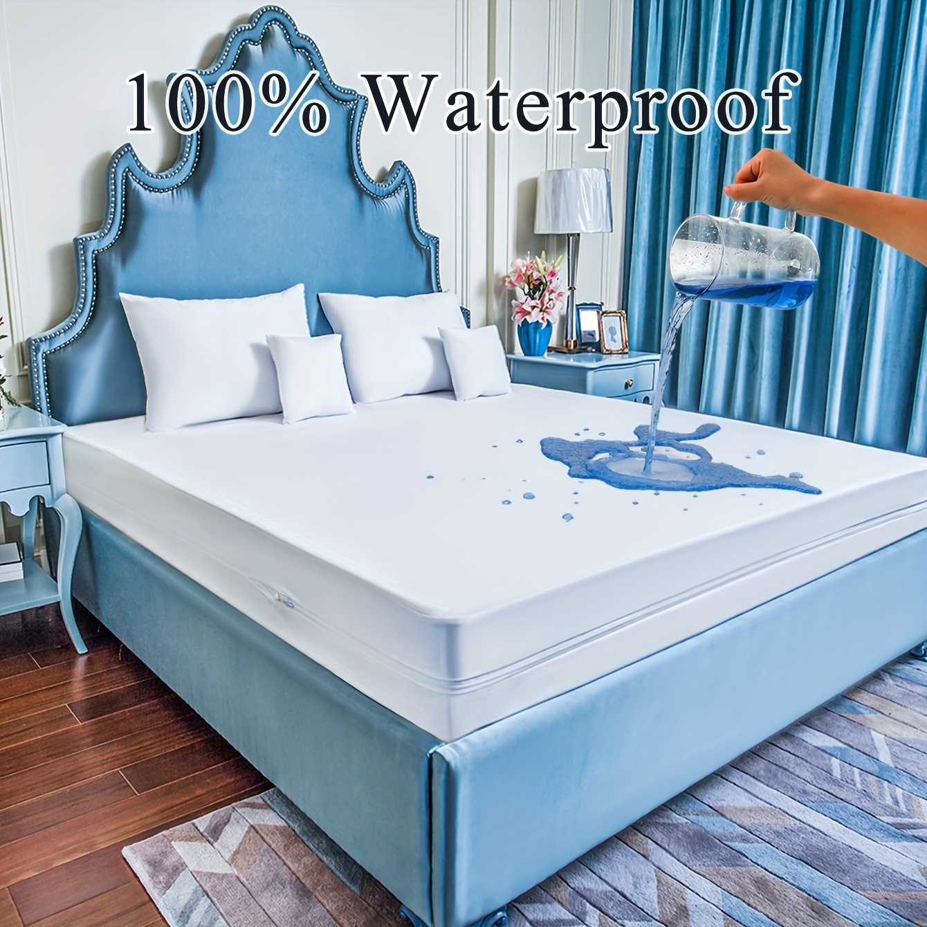 Premium 100% Waterproof Polyester Mattress Encasement - Temu