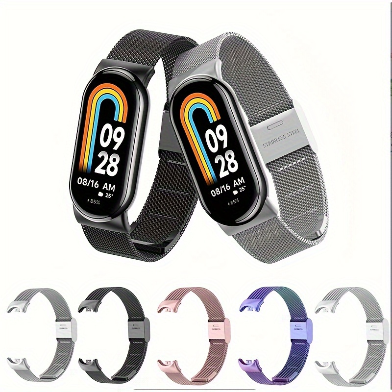 Metal Mesh Stainless Steel Strap Xiaomi Mi Band 8 Smartwatch Accessories Miband  8 Replacement Watchband - Jewelry & Accessories - Temu