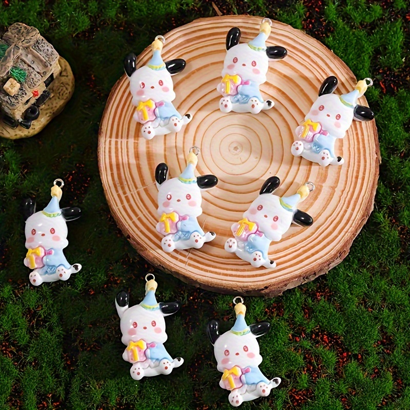 1 Piece/5 Pieces Hello Kitty Melody Cinnamoroll Pom Pom Purin Pochacco DIY Cartoon Anime Alloy Pendant for Making Bracelets, Beaded Bracelets