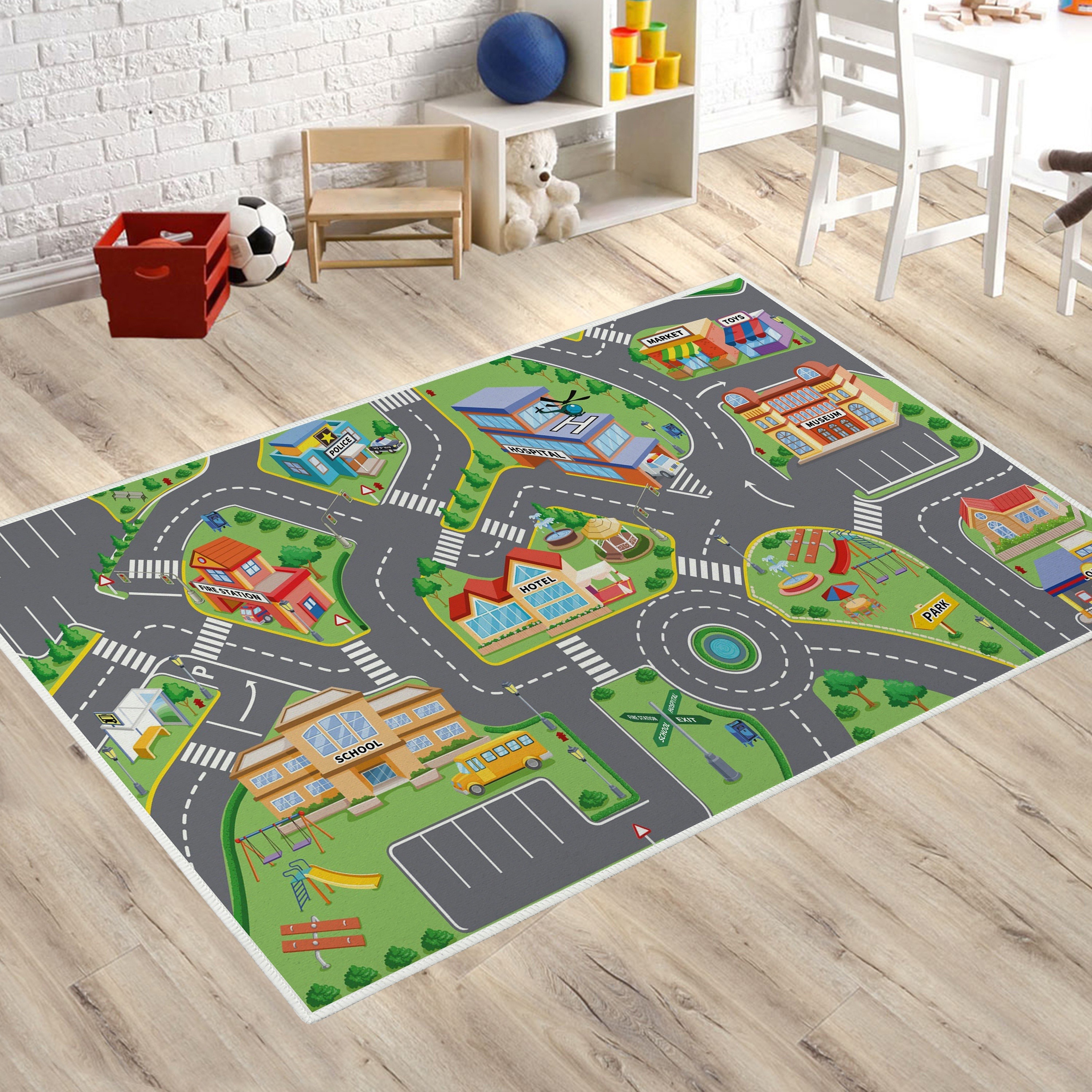 Miman Kinder Krabbeln Spielen Teppiche Und Matten Mit Auto Track Design Für  Jungen Schlafzimmer