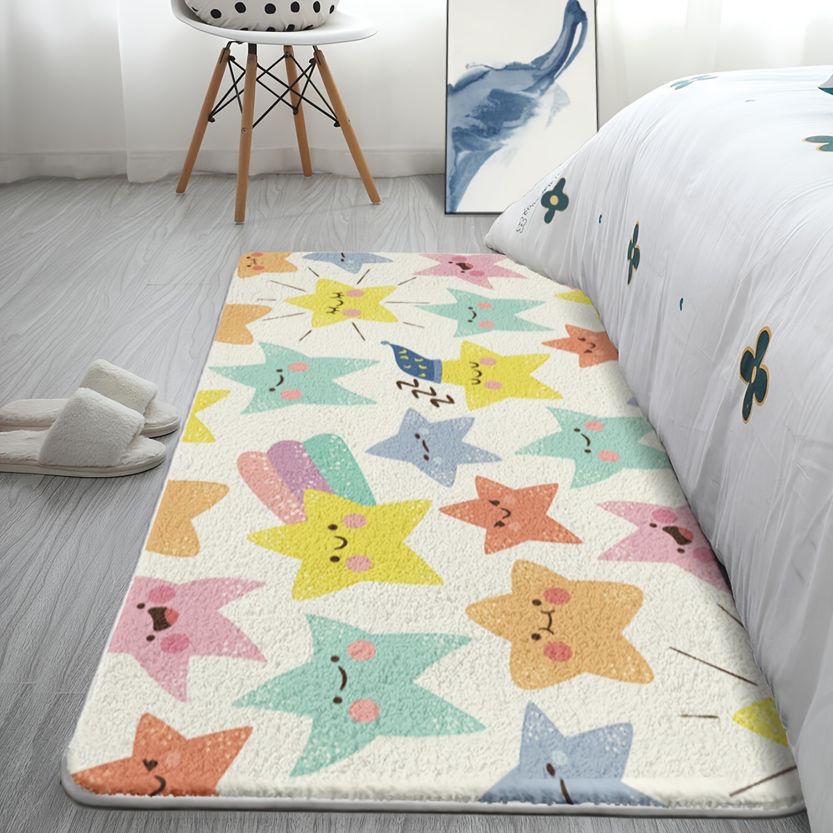1pc Cartoon Star Doormats Cute Patterned Floor Mats Anti Slip