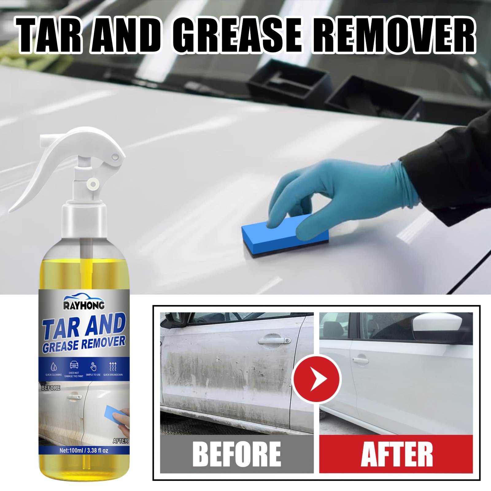 100ml Asphalt Cleaner for Car Cleaning - Tar Grease and Bug Remover