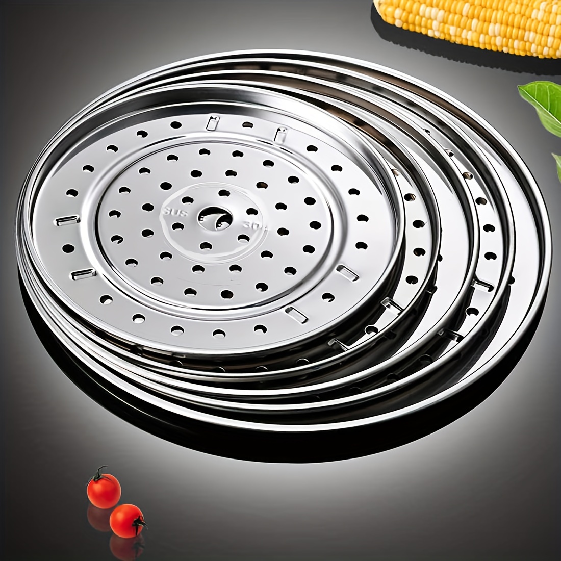 Round Stainless Steel Steamer Rack, Cooking Ware Thickened