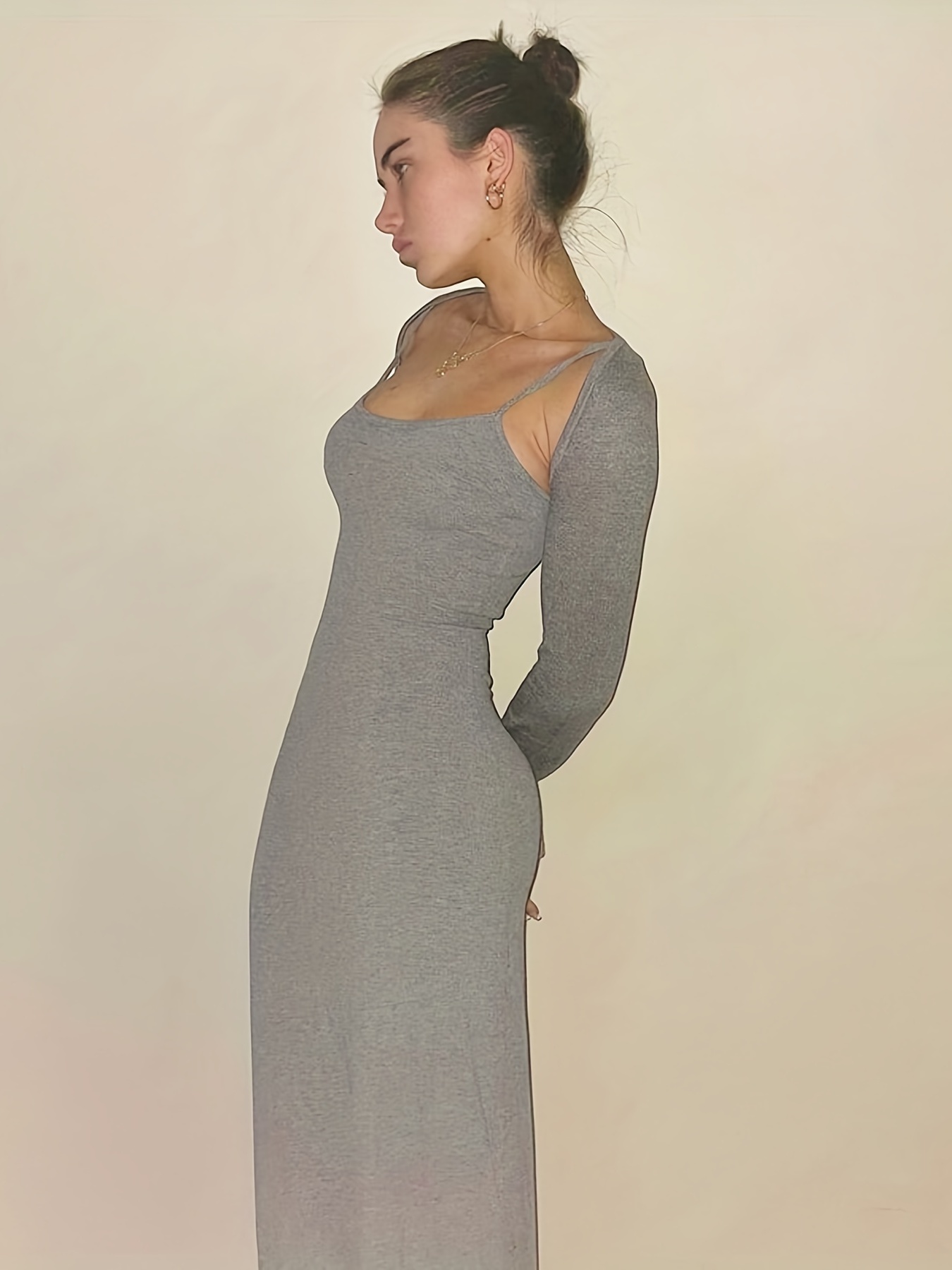 Spaghetti strap clearance grey dress