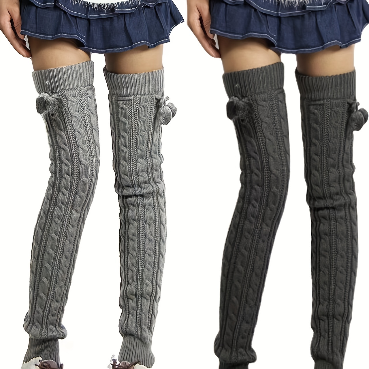 Women's Cable Knit Knee high Winter Extra Long Winter - Temu