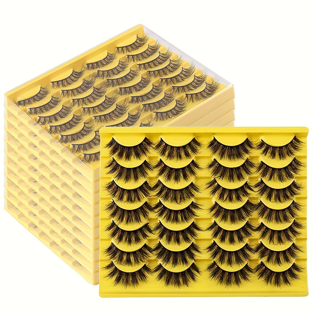 14 Pairs Natural Fluffy False Eyelashes Soft D Curl