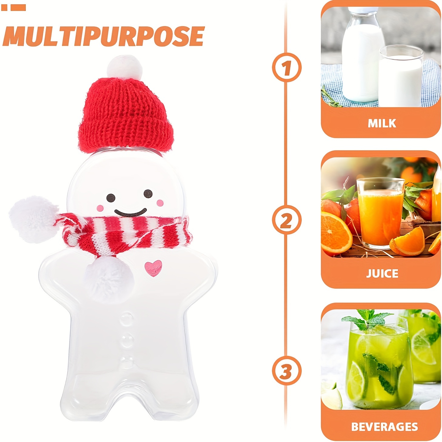 Plastic Juice Bottles With Plastic Juice Bottle Snowman - Temu