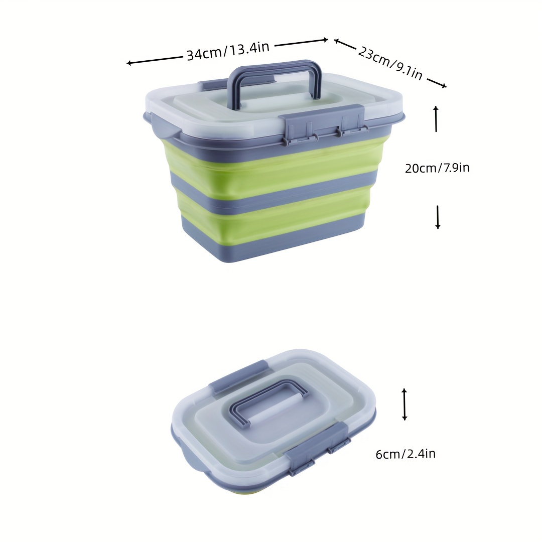 Plastic Foldable Storage Box With Lids Handle Stackable - Temu