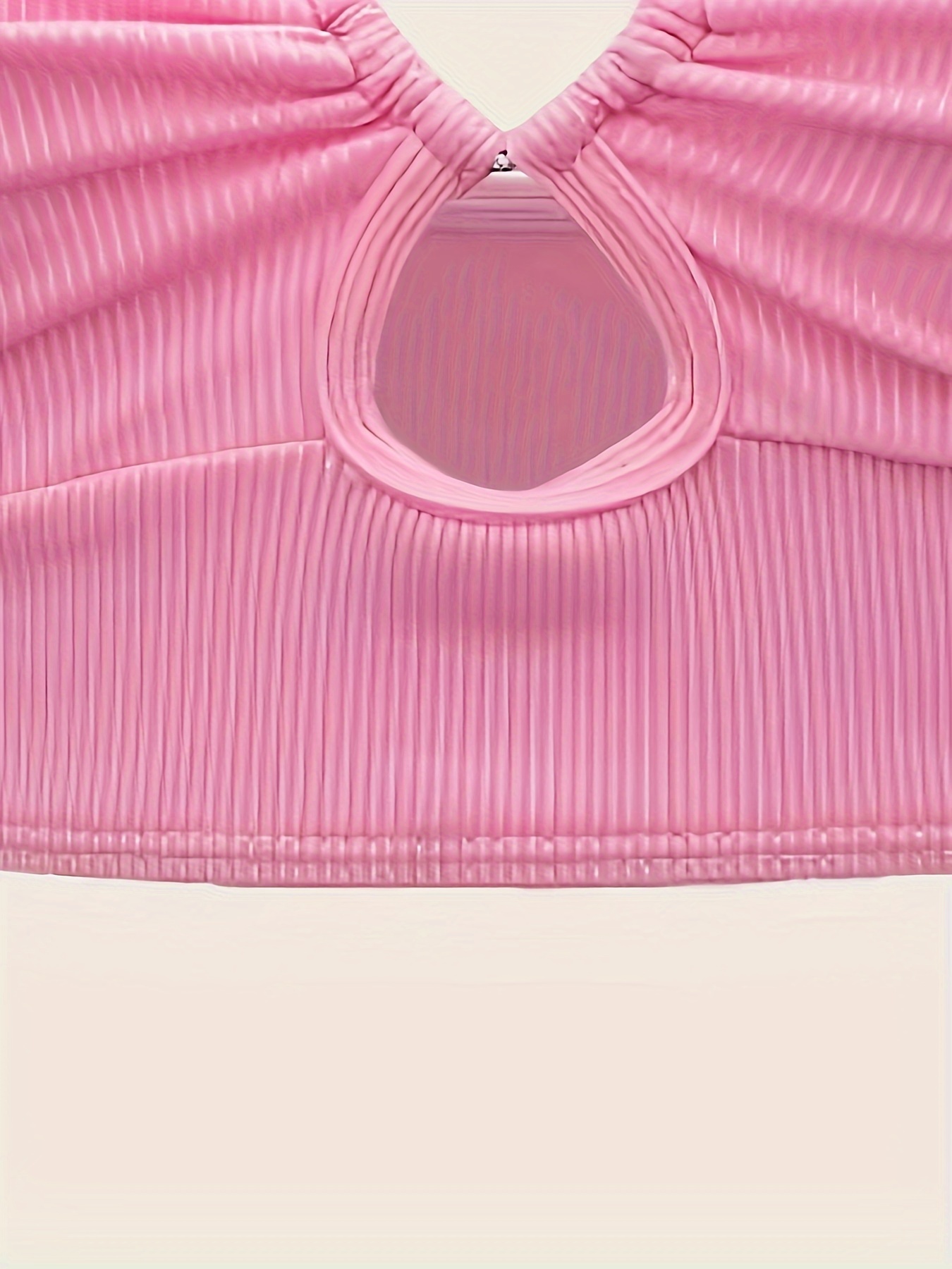 Fashionable Women'S Tankini Top with Heart Pattern And Ribbed Fabric