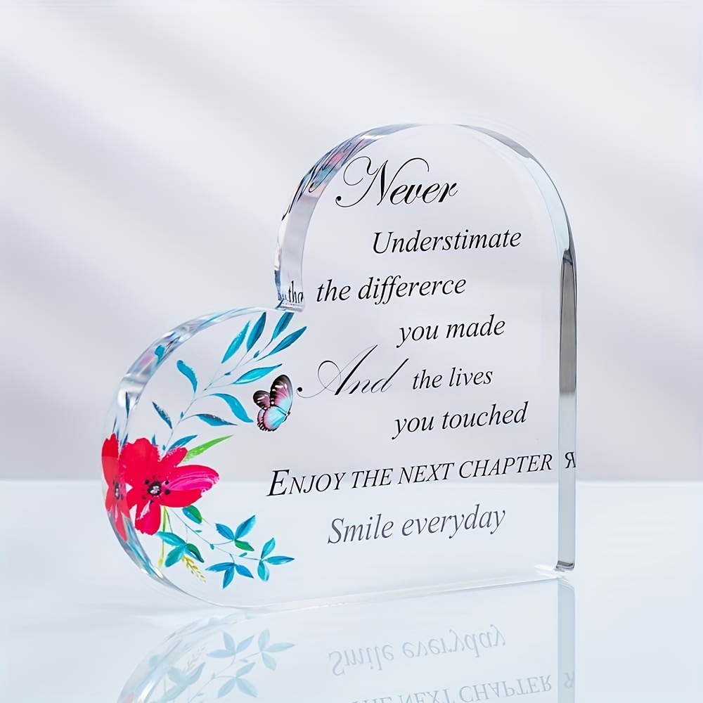 Coworkers Retirement Gifts For Women, Goodbye, Going Away, Farewell,  Leaving Gifts For Colleague Boss Lady Friends, Thank You Gift, Office Desk  Decoration Heart Shape Acrylic Sign Gift - Temu