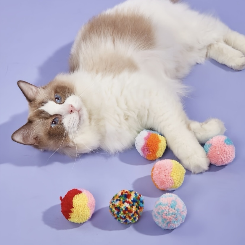 Pet Cat Toys Self Entertaining Chew And Teaser Cats Toy Balls Wool Balls  Cat Supplies Fidget Toy For Cats Accessories - Temu