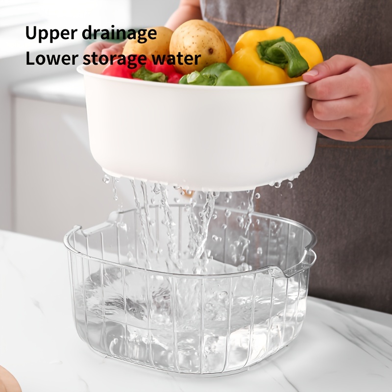 2 PCS multifonctionnel évier mobile cuisine en plastique panier de lavage  de légumes panier de vidange