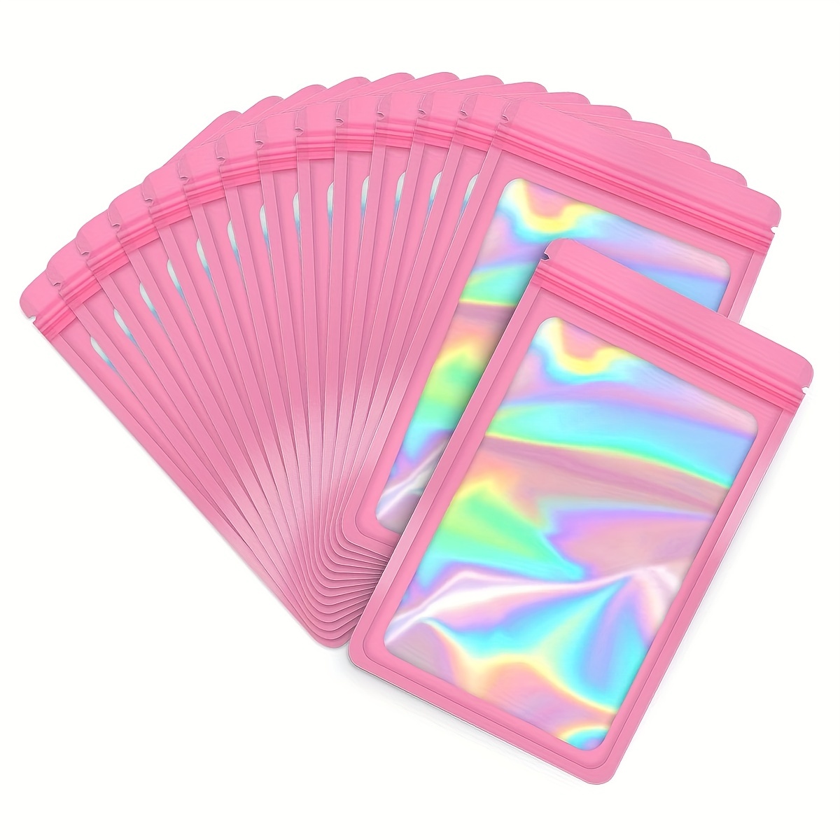 100-Pack Mylar Packaging Bags for Small Business Sample Bag Smell Proof Resealable Zipper Pouch Bags Jewelry Food Lip Gloss Eyelash Phone Case