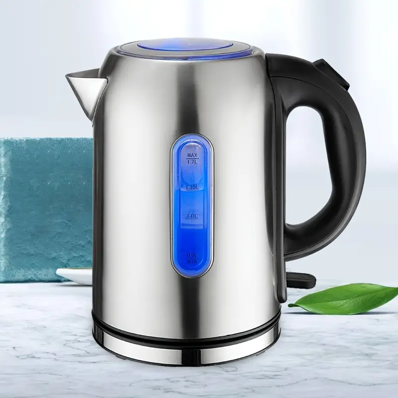 1pc Electric Kettle Stainless Steel Filter And Inner Lid 2200w Wide Open 1  7l Glass Tea Kettle And Hot Water Boiler Led Indicator Light Auto Shut Off  And Boil Dry Protection