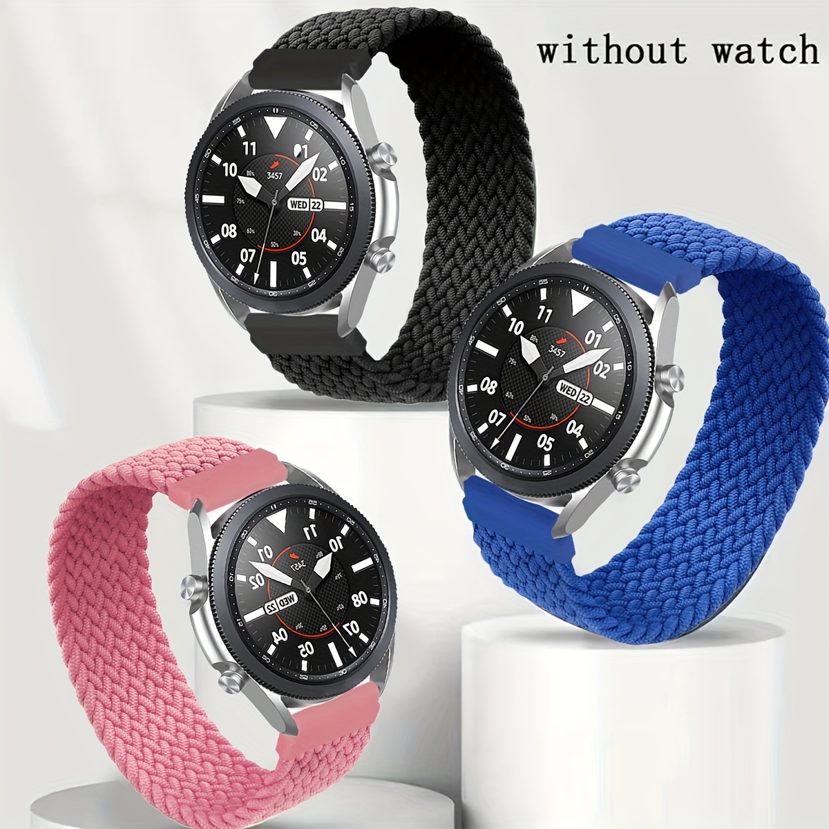 Para Garmin Fenix 7 correa de reloj de elasticidad trenzada de nailon  ajustable (azul)
