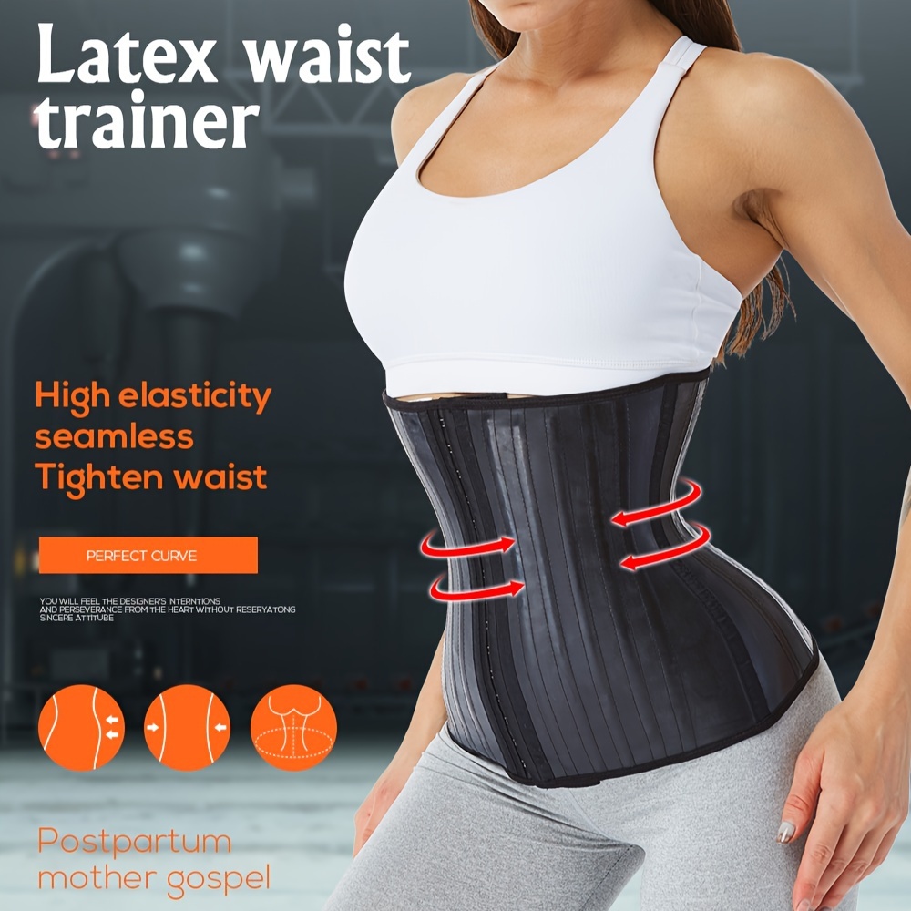 Slimming Latex Corset with 15 Steel Bones for Women - Waist Trainer Belt  for Weight Loss and Tummy Control