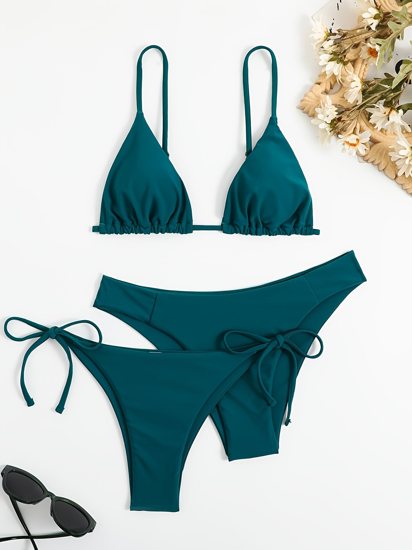 Solid Color Crossover High Waist Bikini Asymmetric Stretchy - Temu