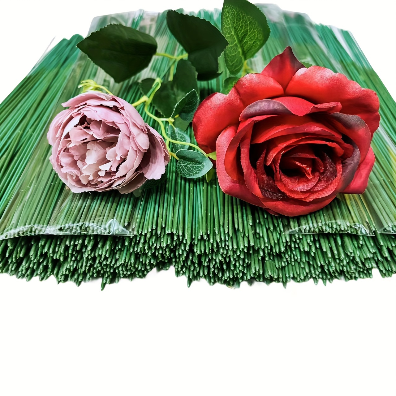 Palitos con cabezas de flores de algodón para decoración y manualidades