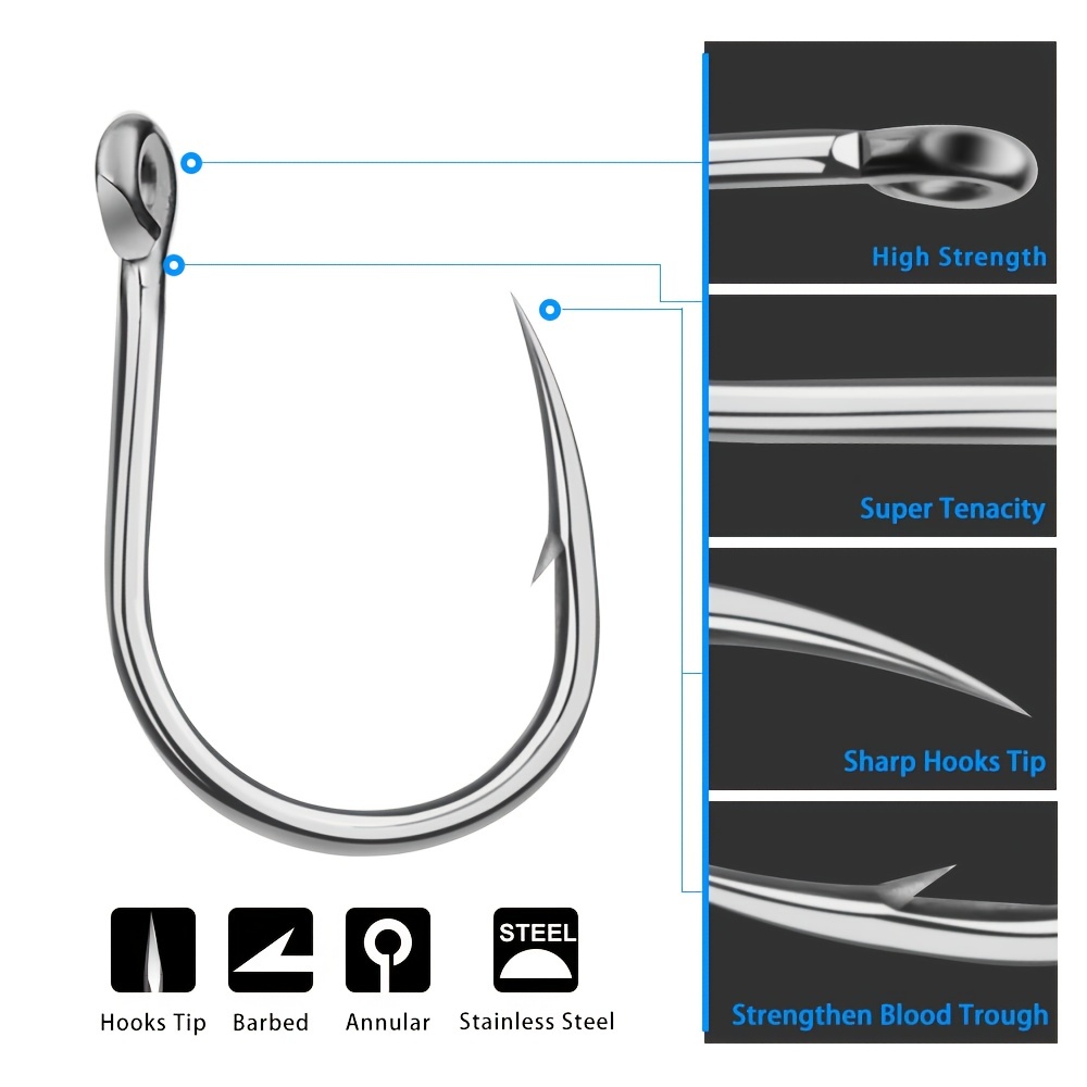 Saltwater Jigging Hooks Heavy Duty Super Strong Deep Big - Temu