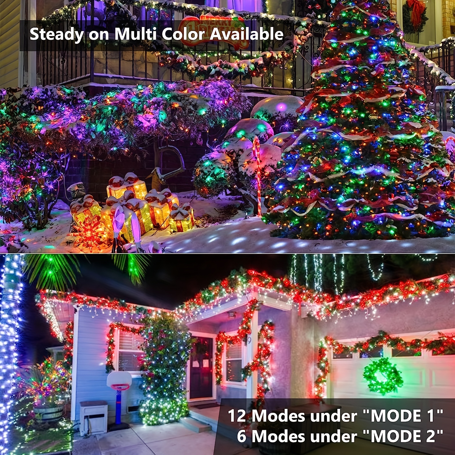 Rgb Color Changing Christmas Lights, 100 Led / 200led Rgb Xmas Tree Lights,  Halloween Lights With Remote Timer Fairy Twinkle Lights, Plug In Light,  Indoor Outdoor Xmas Wedding For Christmas, Home, Garden