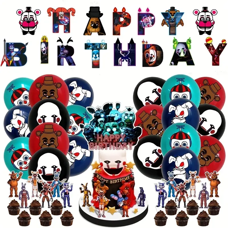 Five Nights at Freddy's FNAF Theme Birthday Party Decorations Supplies Set