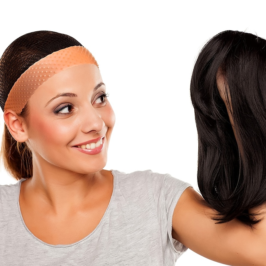No-slip Wig Grip Band Transparent Silicone Wig Band Comfort Head Hair Band  Extra Hold Wig Headband Adjustable Women Hair Wig Band(black)