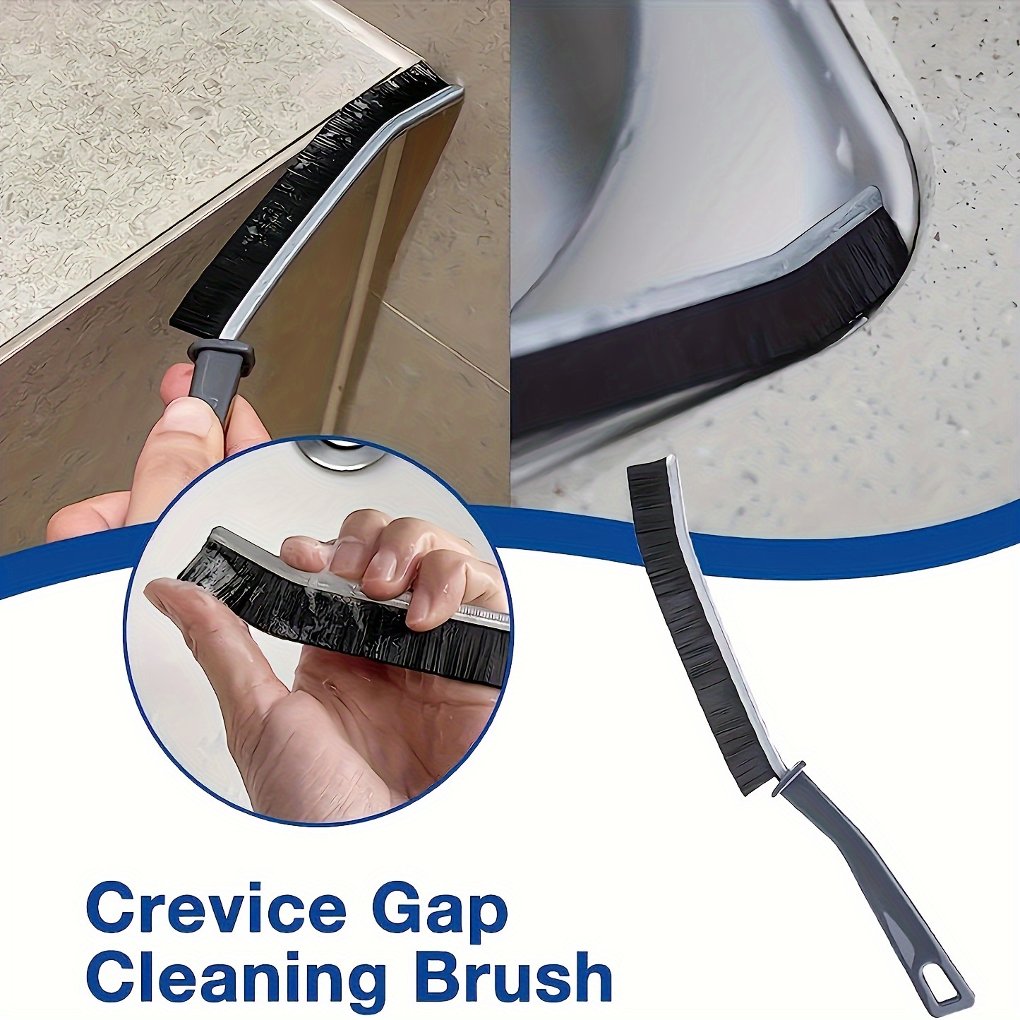 Multifunctional Gap Brush Crevice Cleaning Tool, Hard Bristle