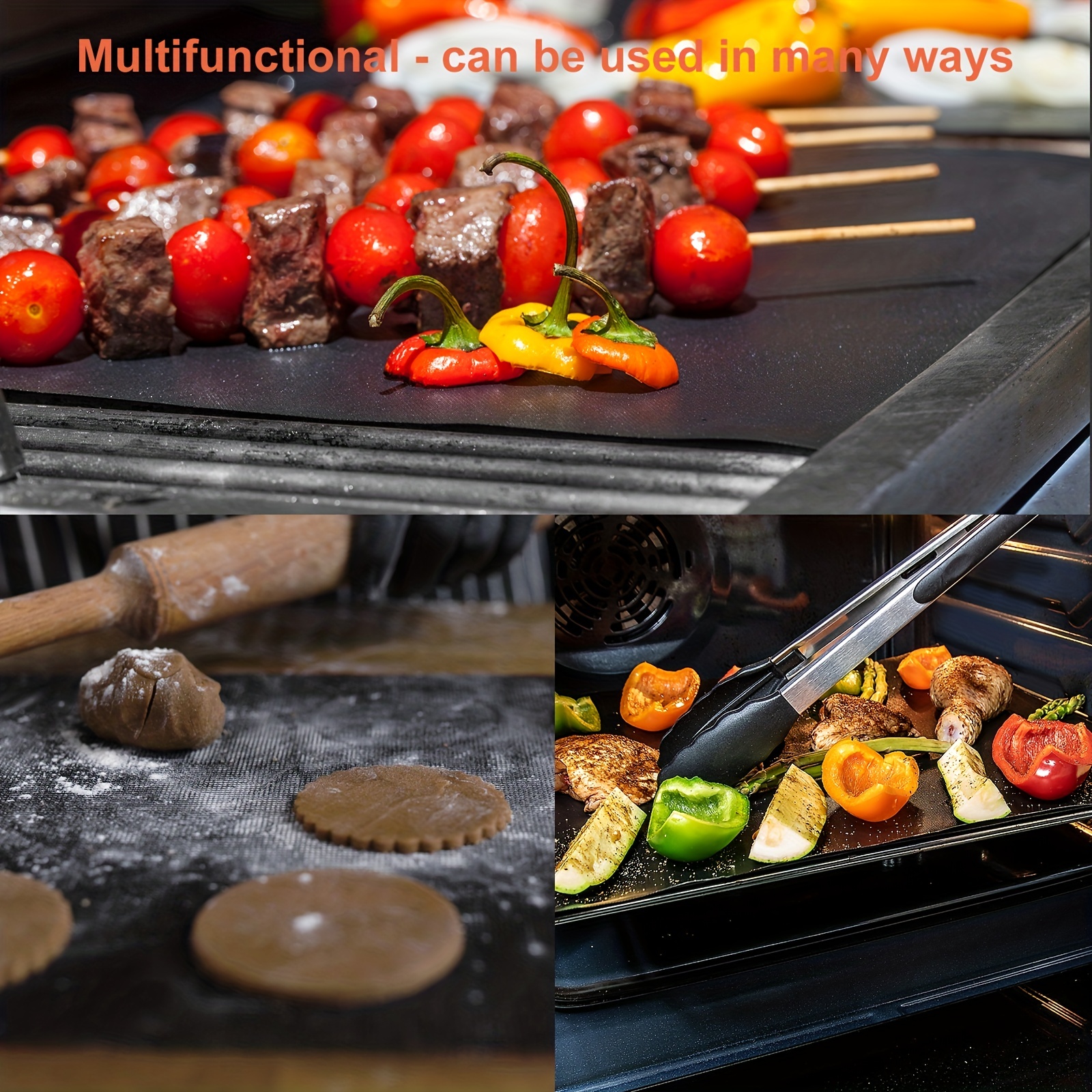 1pc Silicone Baking Mat Non-stick Pad Cooking Sheet For Oven Pan Kitchen  Tool Multi-functional Bbq Grill Mat