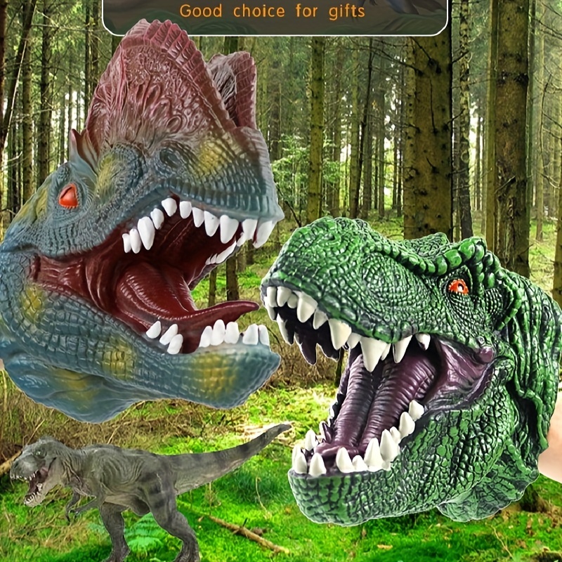 Peluche de marionnette à main de dinosaure avec bouche active pour jeu de  rôle Narration Faire semblant cadeau d'anniversaire pour les enfants  garçons filles vert clair 11 »