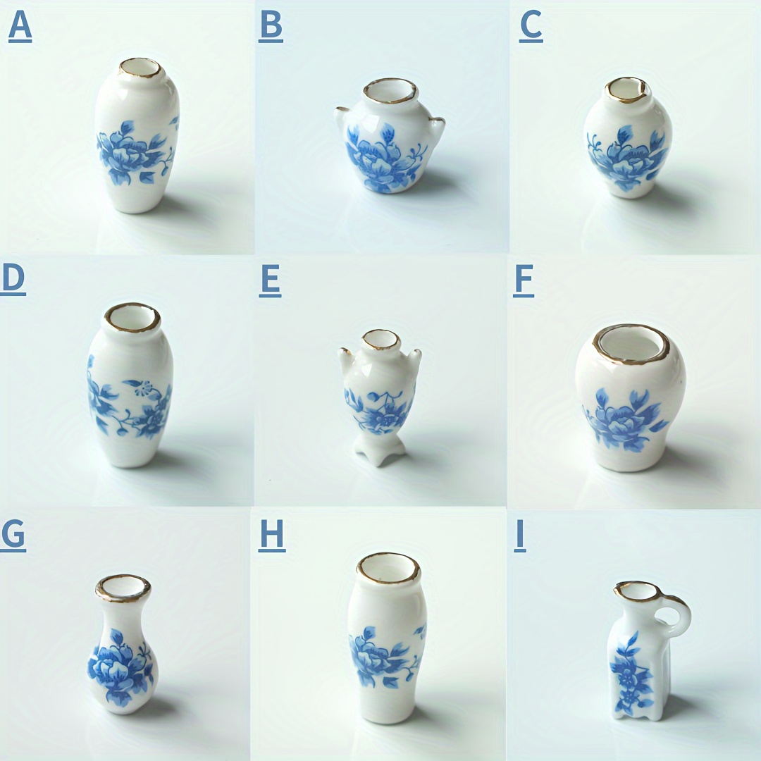 3pcs/set Vaso In Ceramica Smaltata Blu Navy E Bianco - Temu Italy