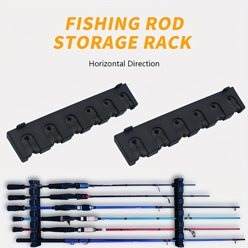1pc Wall Mounted Fishing Rod Display Rack Horizontal/Vertical 6