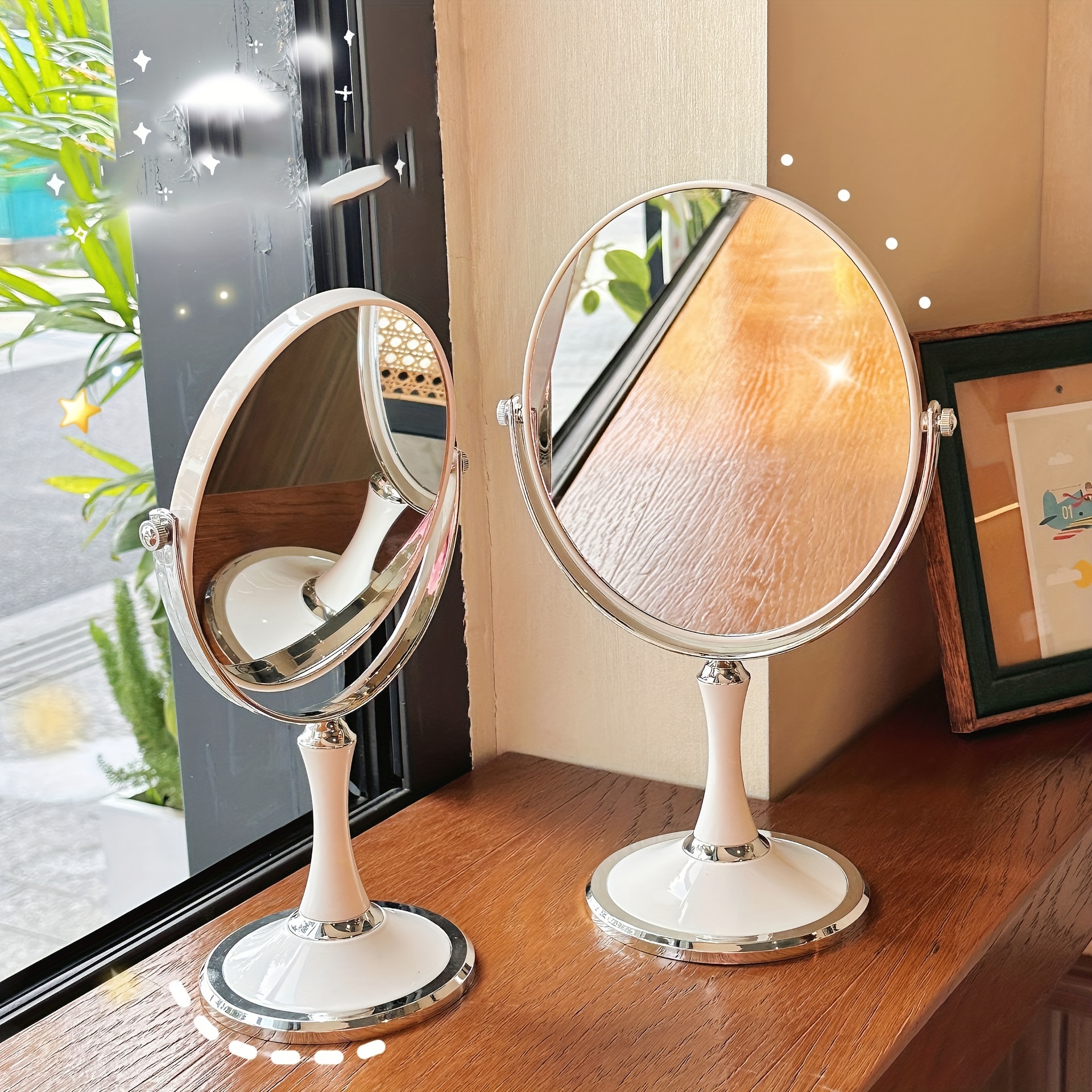 European 360 Degree Rotation Vanity Mirror Princess Mirror - Temu
