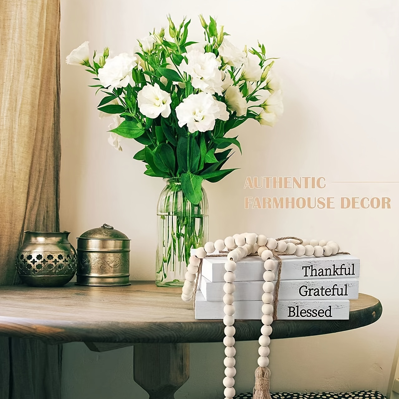 Hand woven Wooden Bead Garland For Home And Bedroom - Temu