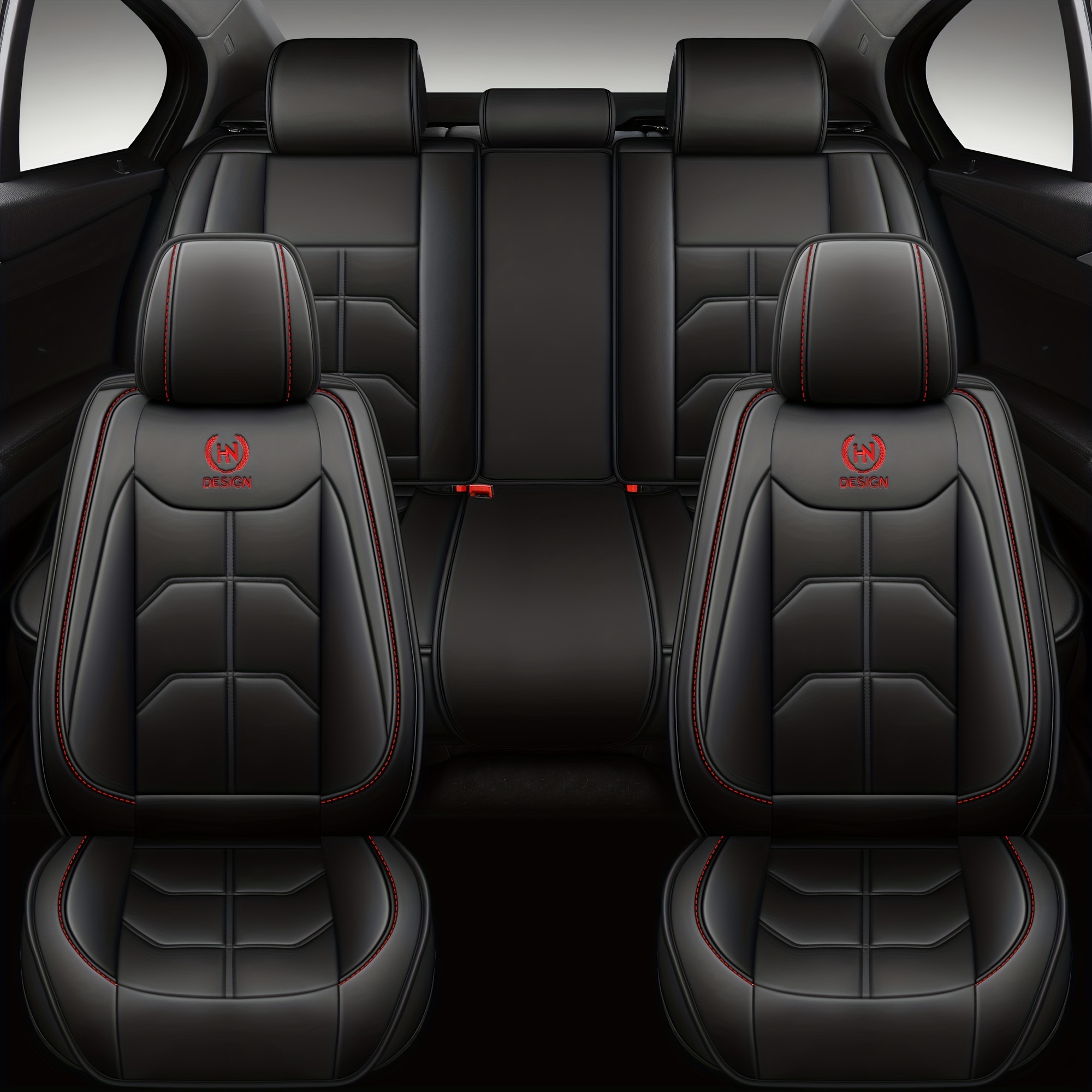 5-Sitzer-Premium-PU-Autositzbezug, Fahrzeugsitzkissen, Vollständig