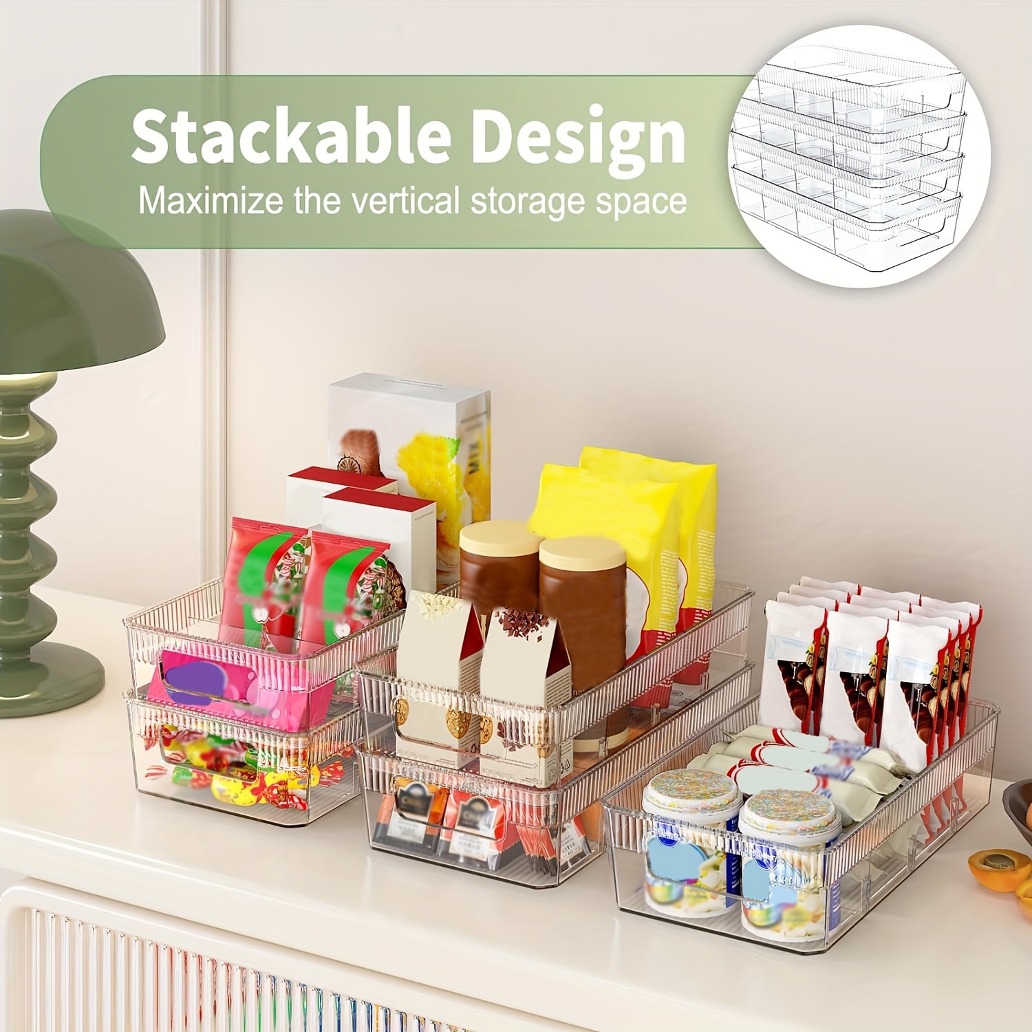 3 x Plastic Kitchen Cupboard Storage Organiser Baskets with