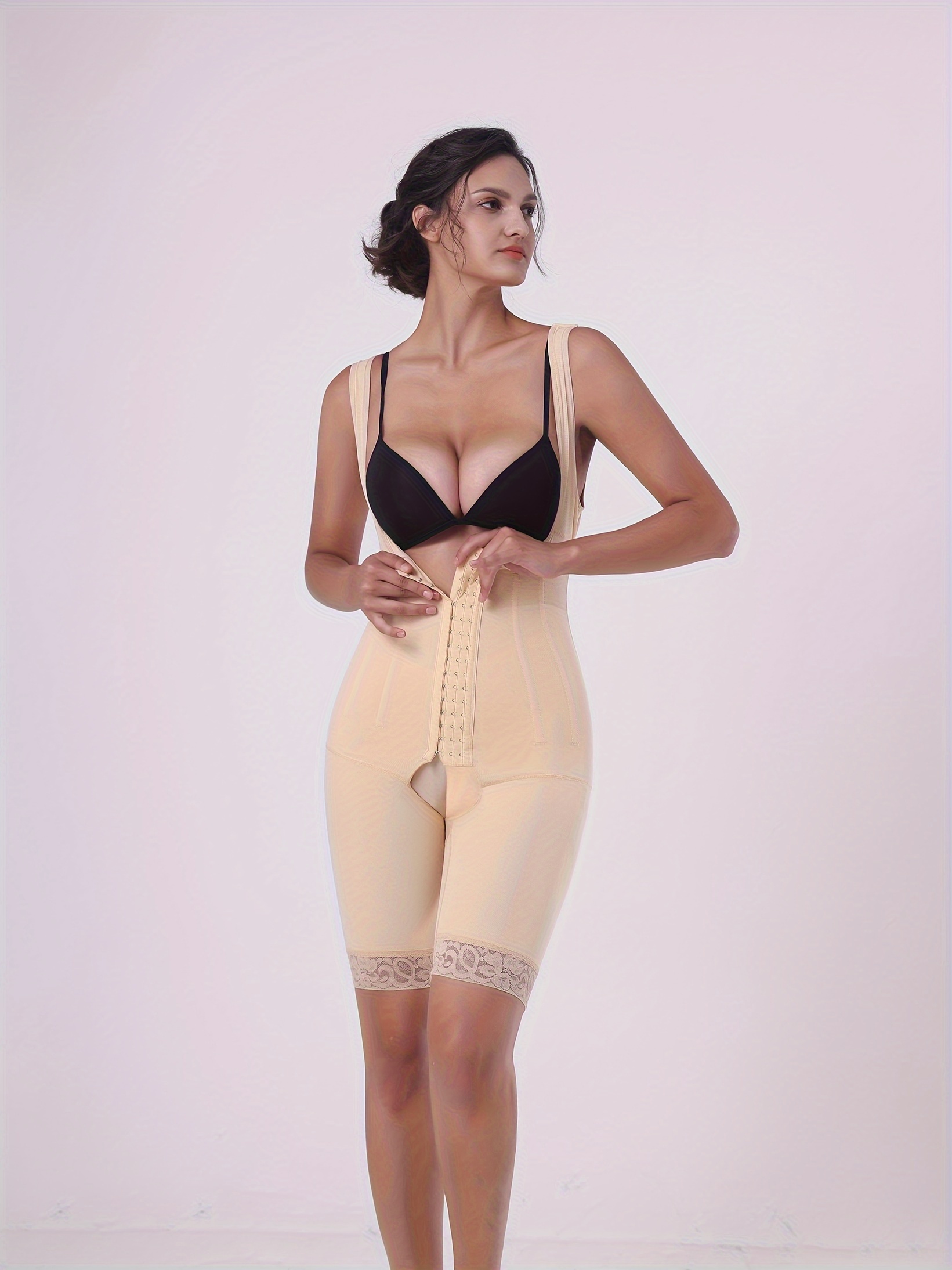 Butt Lifter Shapewear for Women Tummy Control Plus Size Body Shaper Sexy  Open Bust Shapewear Bodysuit Waist Trainer (Color : Skin, Size : M)
