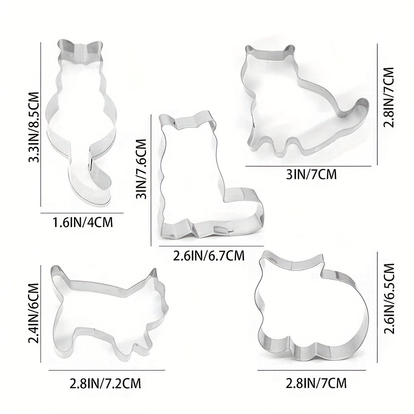 8 Uds. Cortadores Galletas Gatitos Diy Moldes Galletas Gato - Temu