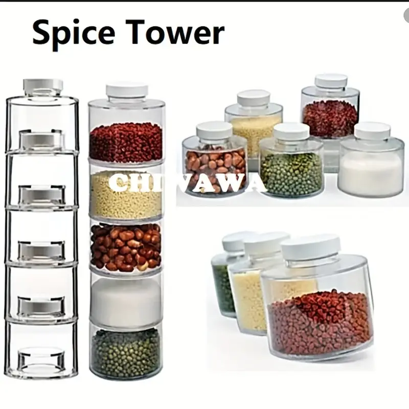 Tower-shaped Seasoning Jar, Spice Jar, Transparent And Stackable Seasoning  Bottle, Spice Storage Box, Tower-shaped Seasoning Rack, Household Storage  Supplies - Temu