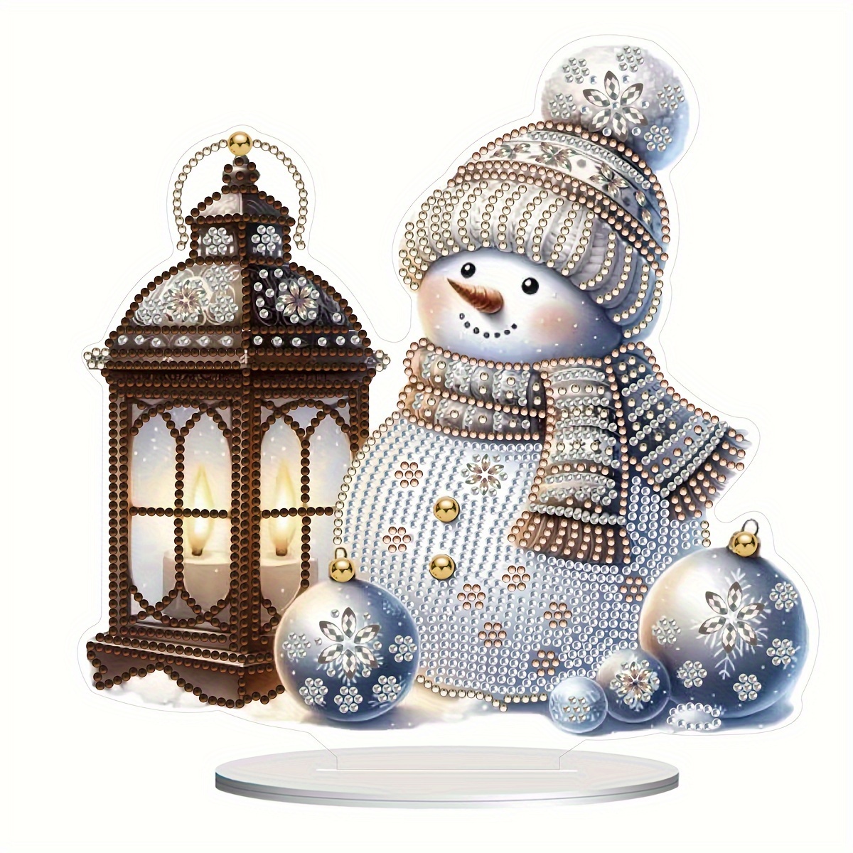 

Christmas Snowman Diy Diamond Painting Ornament Kit, 5d Diamond Art Desktop Decor, Irregular Diamond, Mosaic Art Crafts, Bedroom Table Decor, Gift Box
