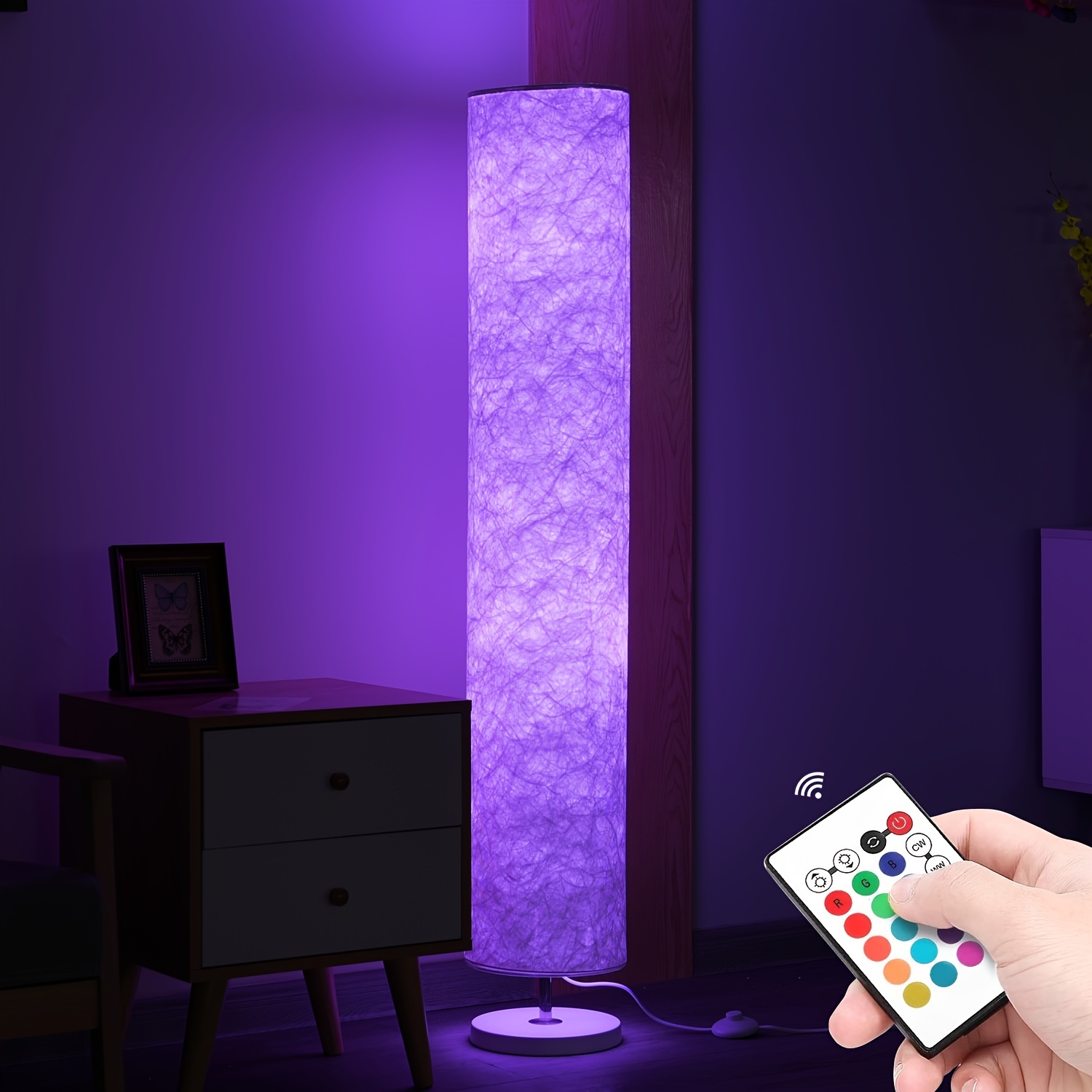 purple standing lamp