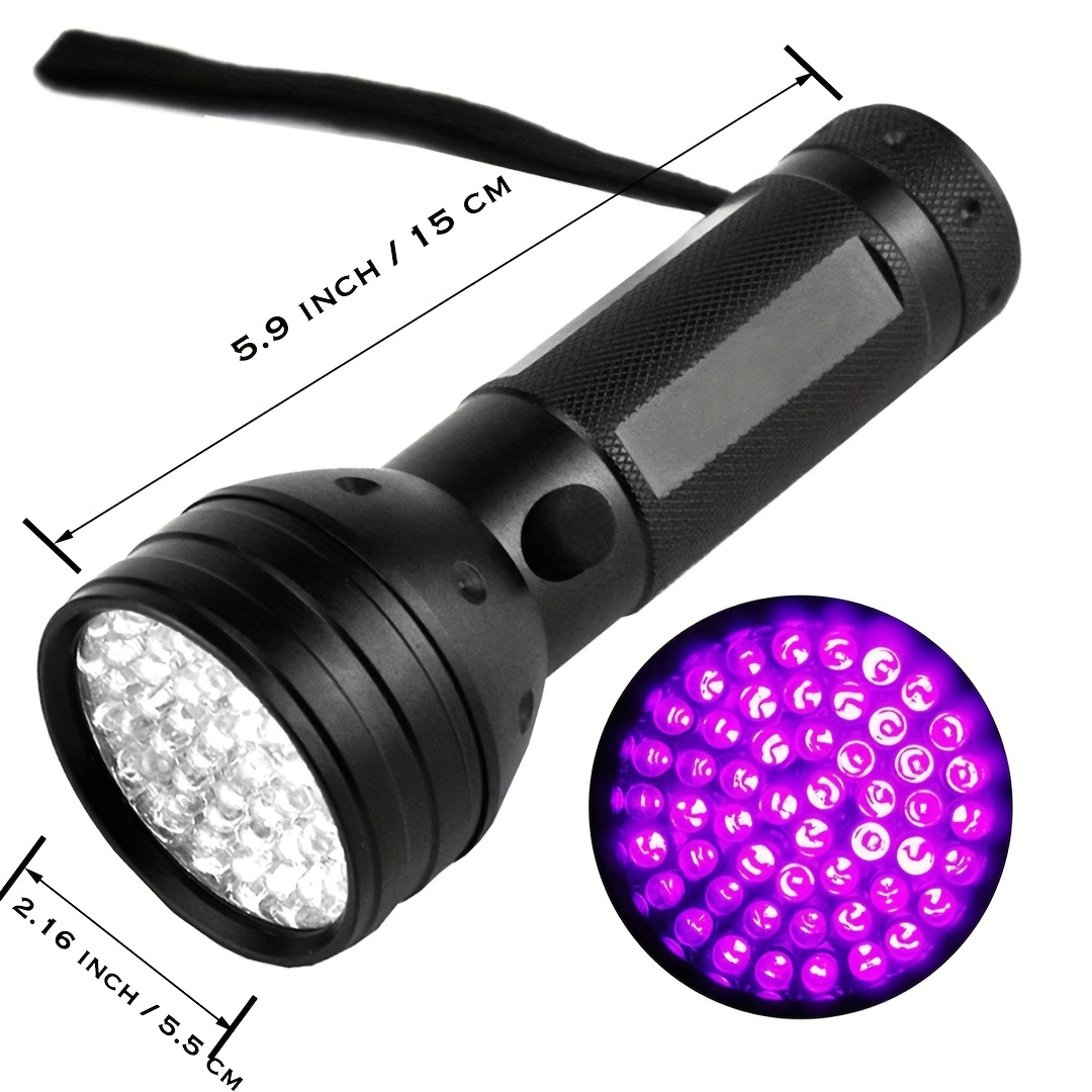 Linterna de luz negra UV, detector de luz negra ultravioleta de 51 LED 395  nM para orina de perro, m ER