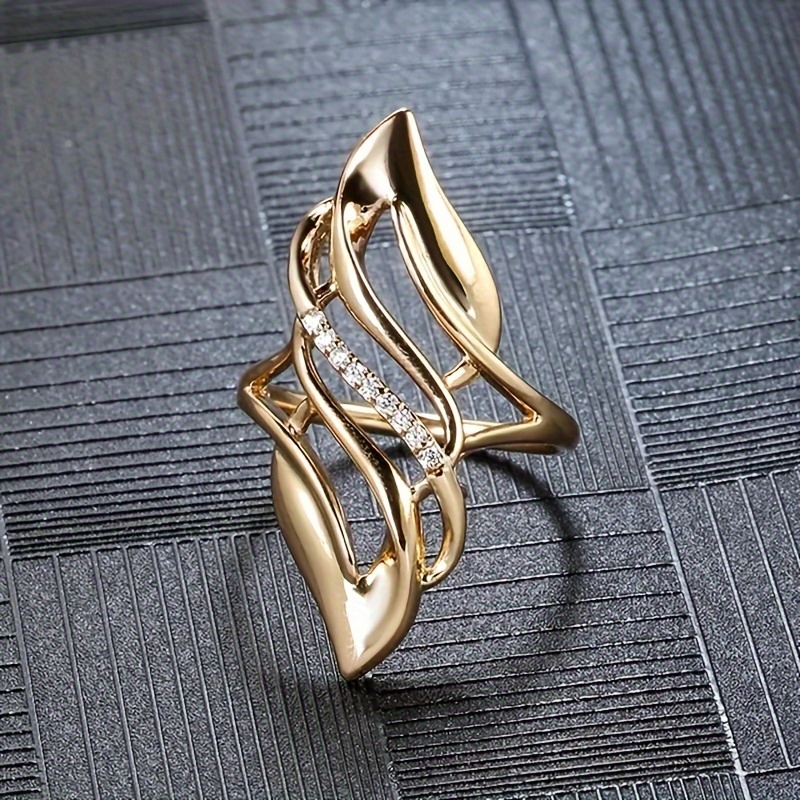 Golden Tone Zirconia Ring for Women