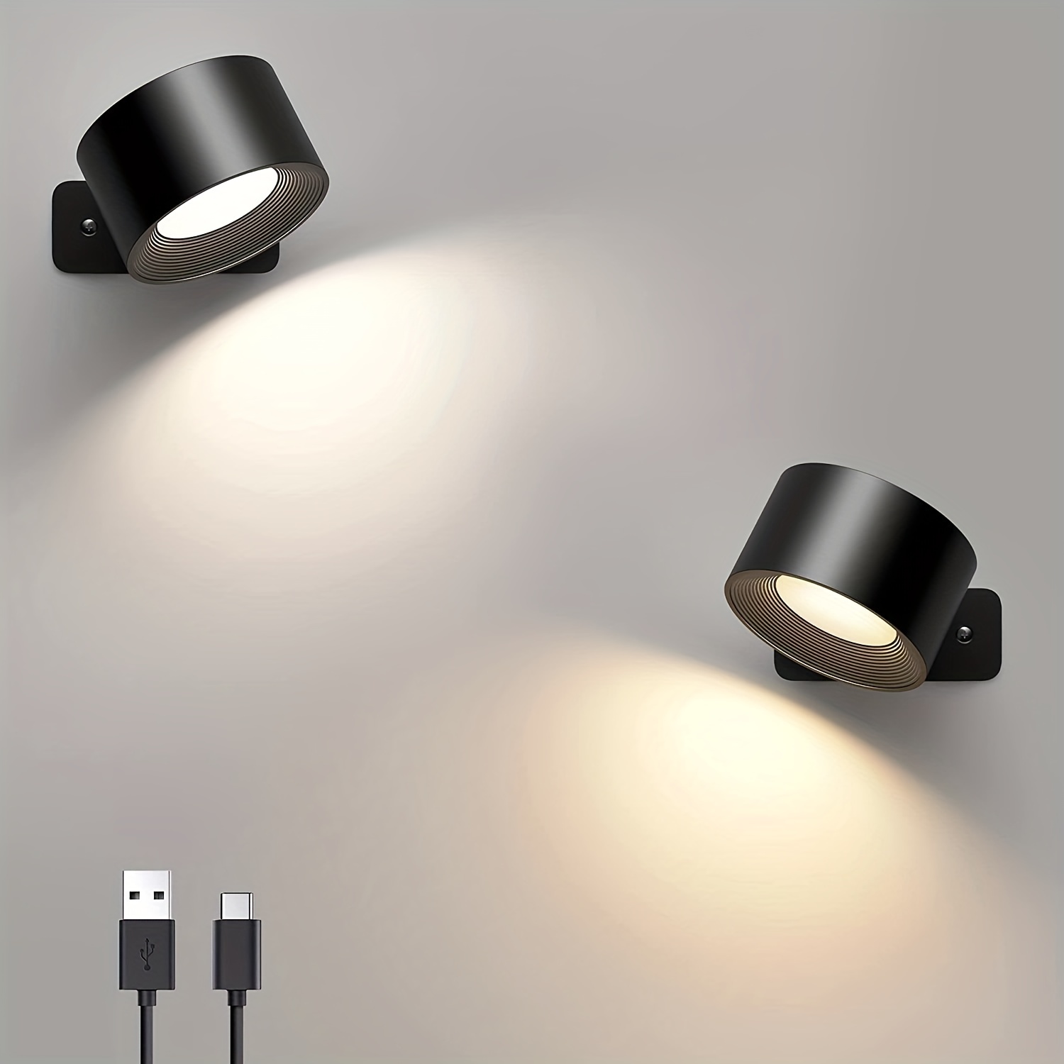  Sytmhoe Aplique de pared regulable con luz de pared LED USB,  enchufe para dormitorio, lámpara de pared para dormitorio, luz de pared  para dormitorio, luz de pared con USB : Herramientas