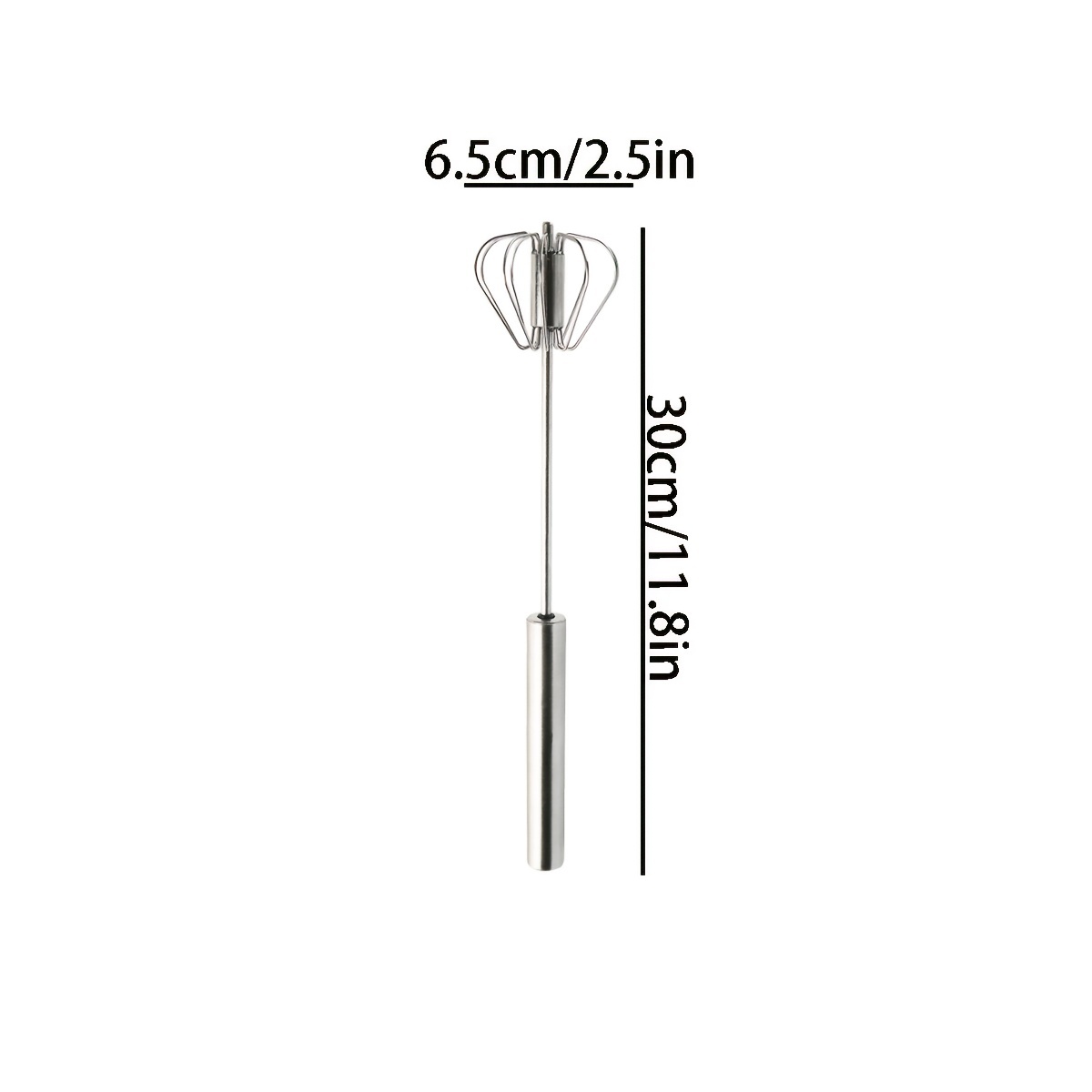  30cm Mixer Egg Beater Manual Self 304 Stainless Steel