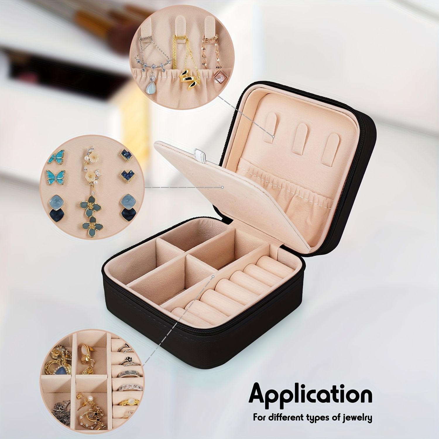 Jewelry Storage Box Pu Leather Jewelry Box 2 layer Portable - Temu