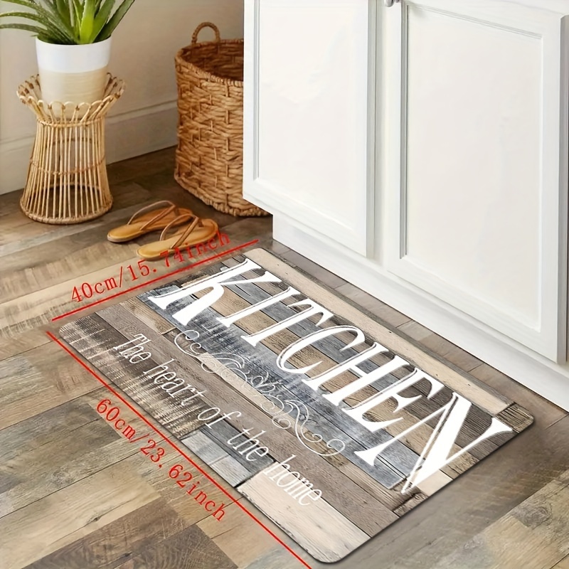 1pc non slip oil proof kitchen mat creative monogram motif floor carpet rug for indoors outdoors home decor room supplies spring decor details 3