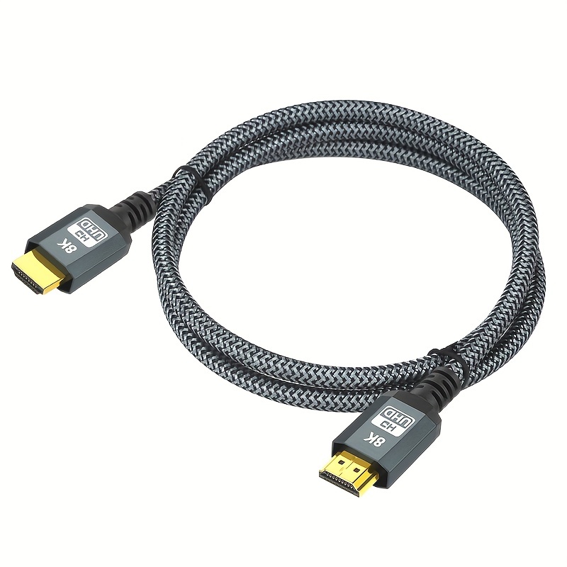 HDMI 2.1 HDMI Cable, M/M, Blue Aluminum shell, Black nylon braid cable,  Support 8K@60HZ, 4K@120HZ, .5M