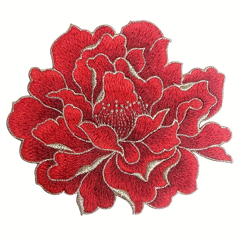 

Embroidered Peony Floral Patches For Diy Clothing And Crafts - Add A Touch Of Elegance To Your Jackets, Jeans, Backpacks, Hats And More!