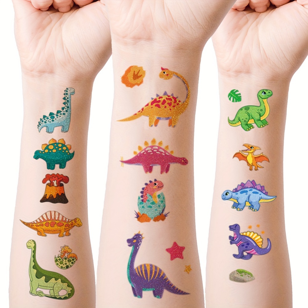 Footprints Tattoo Glitter Stickers, Self-adhesive Stickers for Kids 